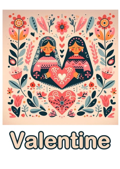 cute and pink happy valentines day card created by Mercyblade