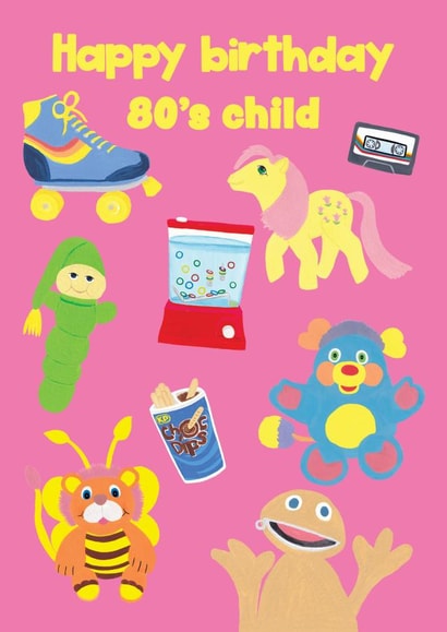80's child birthday card created by Charlotte Farr