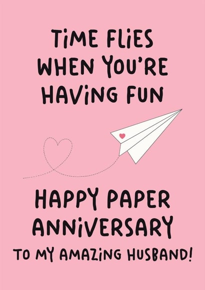 Cute 1st Wedding Anniversary Card - For Husband - Paper Anniversary created by Stuck Shop Gifts