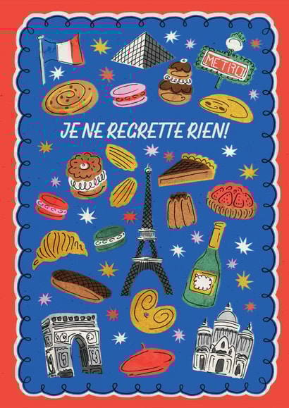 Arty Anniversary Card - Regretting Nothing - Paris created by THE PRINTED SQUARE STUDIO