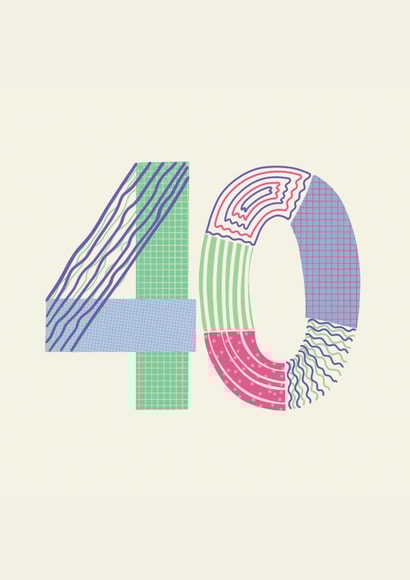 Fun 40th Birthday Card - Arty Collage Milestone created by Jamie Lindsay