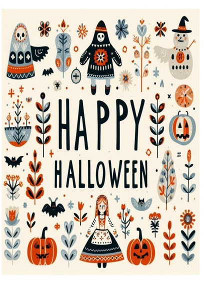 cute folk art halloween card created by Mercyblade