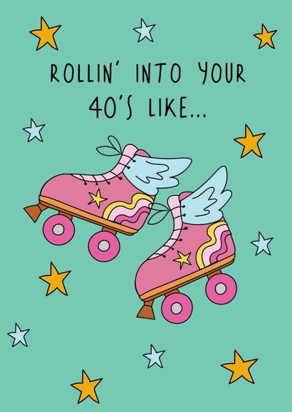 Cute 40th Birthday Card - For Her - Rollin' Into Your 40's created by @Laura Lonsdale Designs