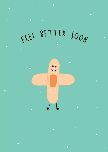 Cute Get Well Soon - Cartoon Plaster - Feel Better Soon created by @Laura Lonsdale Designs