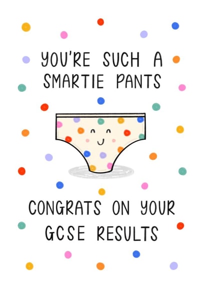 Cute Exam Congratulations Card - Smartie Pants - GCSE Results created by Muses & May 