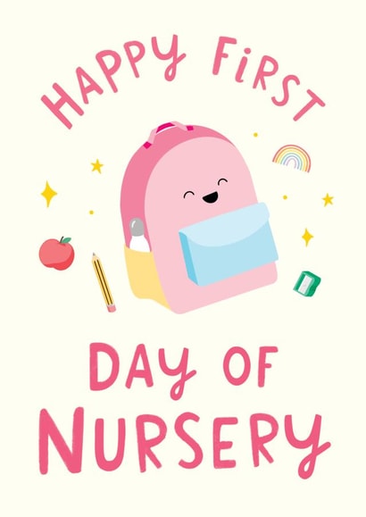 Cute First Day Of Nursery Card - For Her - First Day created by The Cake Thief