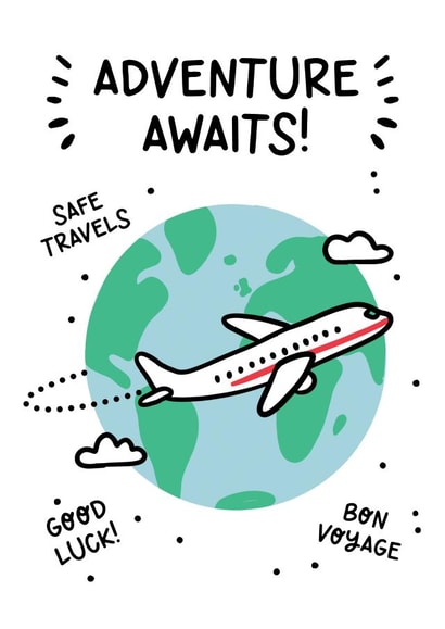 Adventure Awaits - Good Luck Travelling Card - Bon Voyage created by Lyndsay Moon