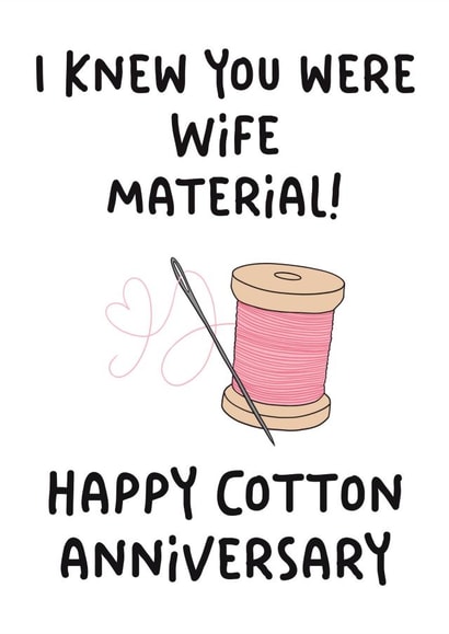 Cute 2nd Wedding Anniversary Card - For Wife created by Stuck Shop Gifts