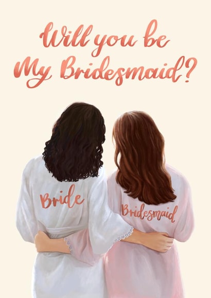 Cute Bridesmaid Proposal Card - Will you be my Bridesmaid - Friend Keepsake created by Becca Doodles Design