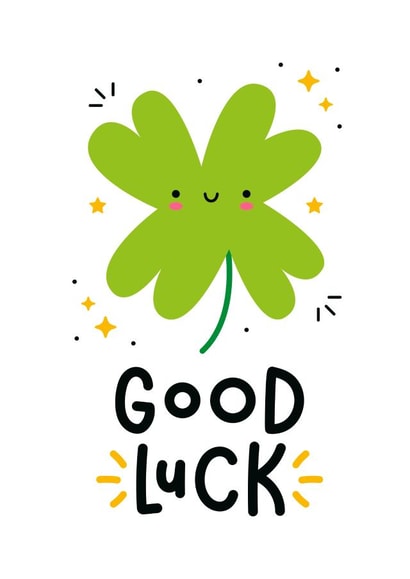 Cute Good Luck Card - Four Leaf Clover created by Joanne Hawker
