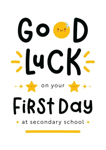 Cute Good Luck Card - First Day At Secondary School created by Joanne Hawker