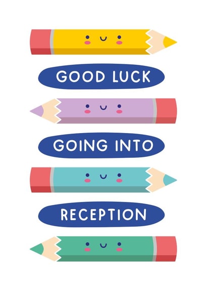 Cute Good Luck Card - First Day - Going into Reception - Back to School Card created by Joanne Hawker