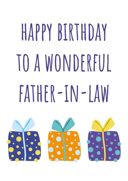 Cute Birthday Card - For Father-In-Law - Colourful Birthday Gifts created by size3art