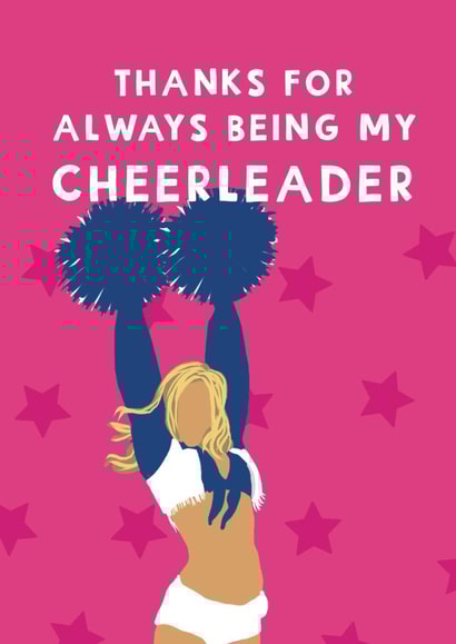 Cute Thank You Card - DDC Dallas Cowboys Cheerleaders - Thanks For Being My Cheerleader created by Giddy Kipper