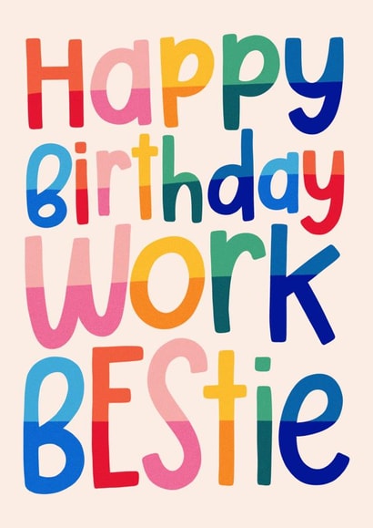 Cute Birthday Card - For Coworker - Work Bestie created by katie illustrated