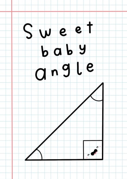 Funny Birthday Card - Acute Angle - Maths created by katie illustrated