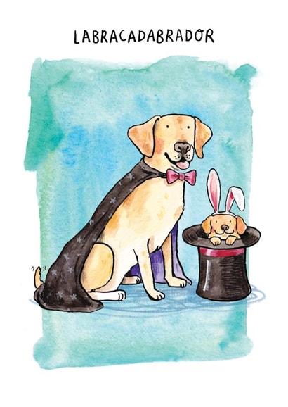 Cute Birthday Card - Labracadabrador - Cute Labrador Magic created by Jelly Armchair