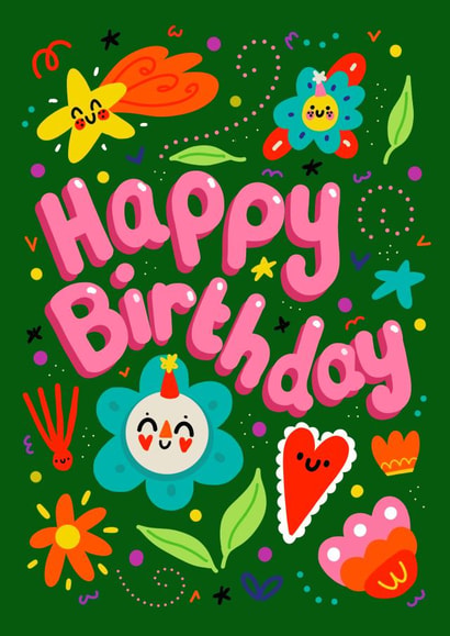 Cute Birthday Card - For Her - Flowers | thortful
