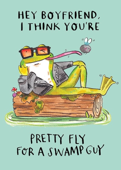 Fun Birthday/Anniversary Card - Swampy Boyfriend - Romantic Frog created by Jelly Armchair