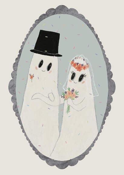 Cute Wedding Card - Ghosts - Illustration - Gothic created by Mama Love Crafts