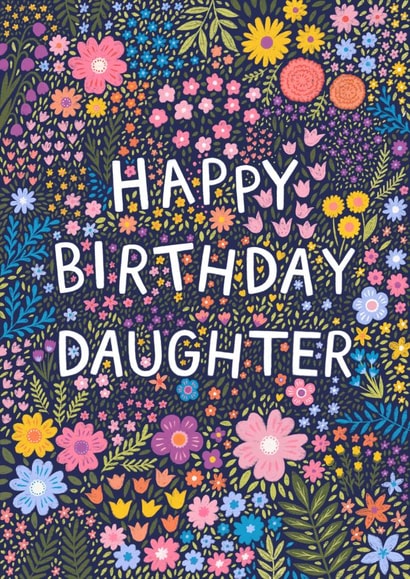 Pretty Birthday Card - Daughter - Flowers created by Pear Tree Press