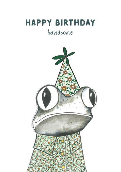 Cute Birthday Card - Frog - Arty - Handsome created by Rosie Made A Thing