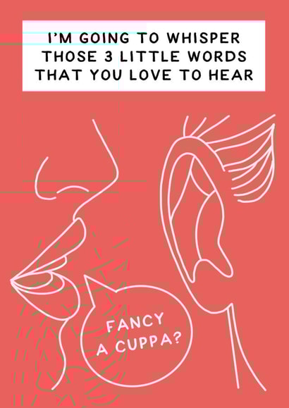 Funny Anniversary Card - Fancy A Cuppa? created by Vallely Studios