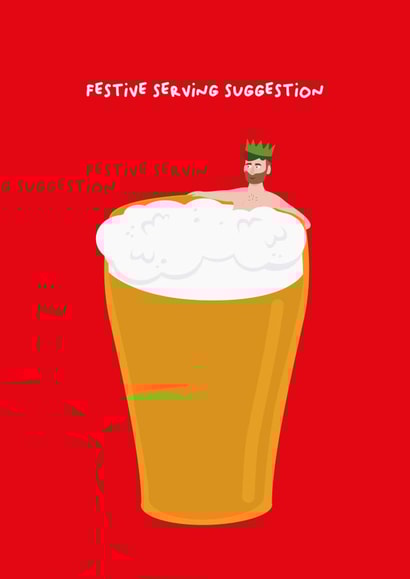 Funny Christmas Card - Beer - Festive Serving Suggestion created by PaperJam Print Co.
