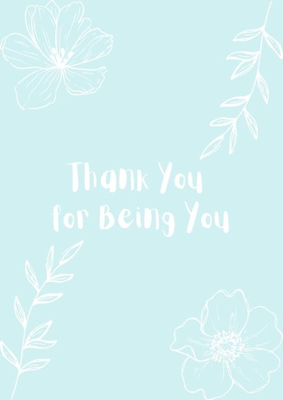 Thank You Card | Floral | Pretty | Delicate | Blue | Flowers | Botanical created by Creations by Hannah Eliza