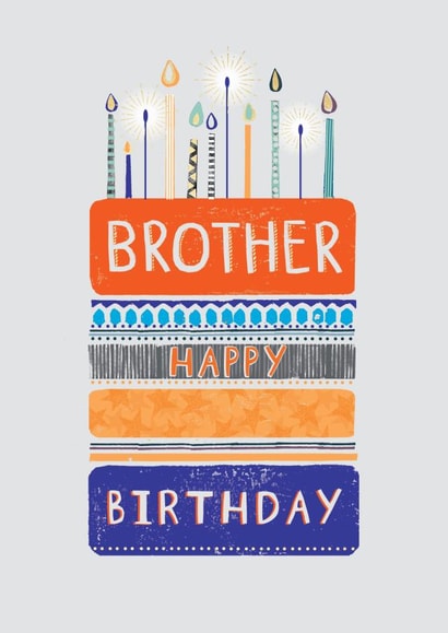 Classic Birthday Card - Brother - Cake created by Orchard Design House