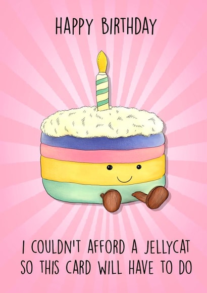 Cute Birthday Card - Jellycat - Cake created by Poppy & Mabel 