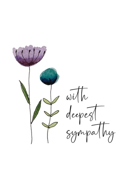Pretty Sympathy Card - Watercolour Flowers created by Heather Trefusis Art