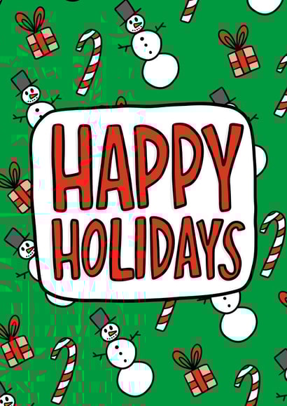 Cute Christmas Card - Happy Holidays - Snowman created by TeePee Creations