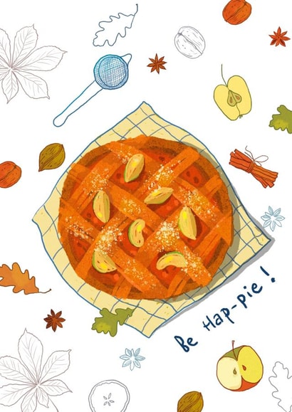 Cute Just Because Card - Be Hap-Pie! created by Katherine Polyakova