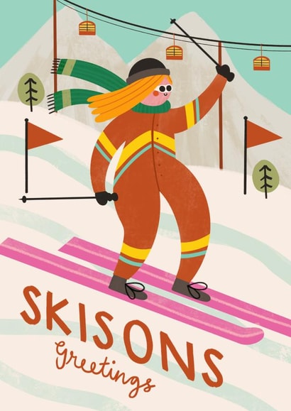 Cute Christmas Card - Skisons Greetings created by AbiGoLucky