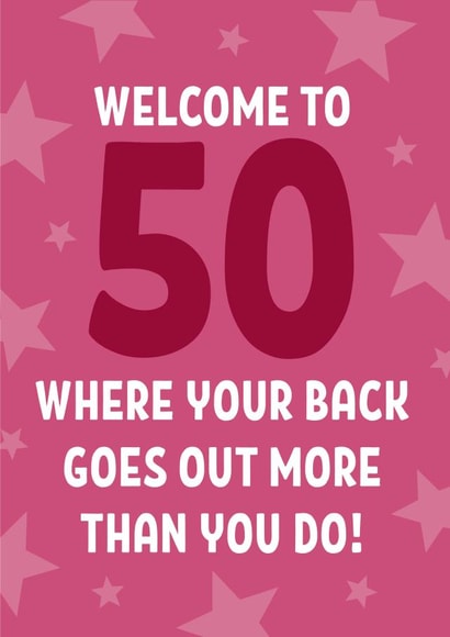 Funny 50th Birthday Card - Welcome To 50 created by Blush & Blossom