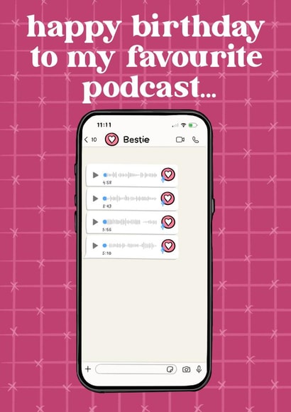 Funny Birthday Card - For Her - Favourite Podcast created by byRosybum