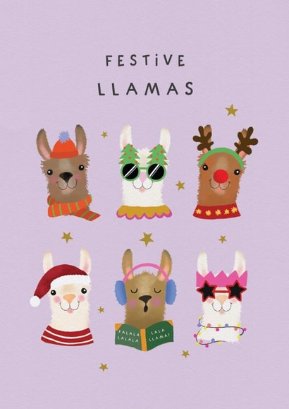 Cute Christmas Card - Festive Llamas created by Studio Mads