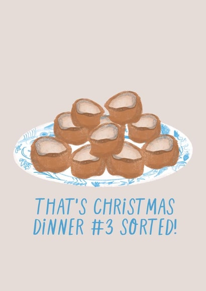Funny Christmas Card - Yorkshire Pudding - Christmas Dinner created by KATIE S