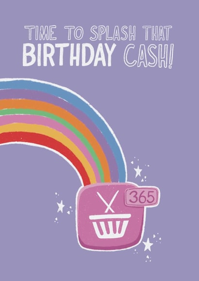 Funny Birthday Card For Friend - Shopping Rainbow created by Tommy Blue Illustration