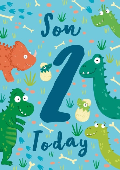 Cute 2nd Birthday Card - Son - Dinosaur created by Hannah Jayne Lewin