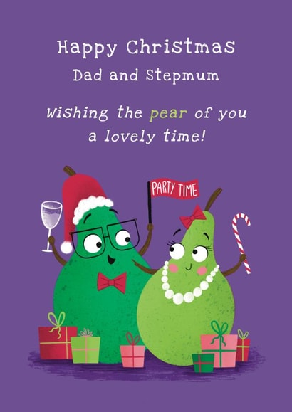 Cute Christmas Card - Pear Of You - Dad and Stepmum created by Hannah Jayne Lewin