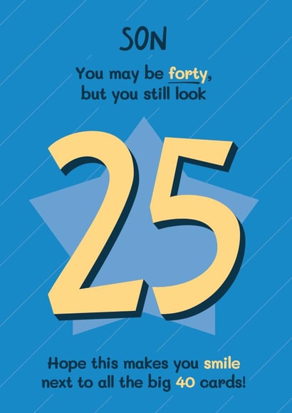 Funny 40th Birthday Card - Son created by Bev O'Connor || @oconnordesign