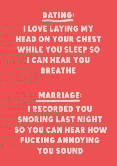 Funny Anniversary Card - Snoring - Cheeky created by Phaedra Peer