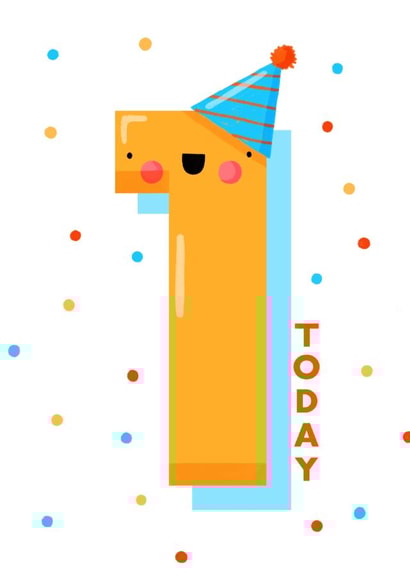 Cute 1st Birthday Card - 1 Today created by Nicola Watson