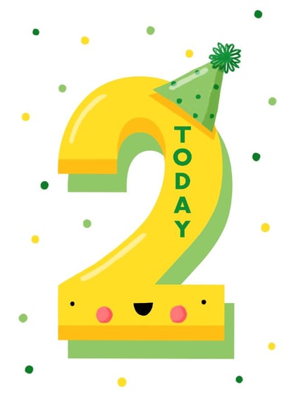 Cute 2nd Birthday Card - 2 Today created by Nicola Watson