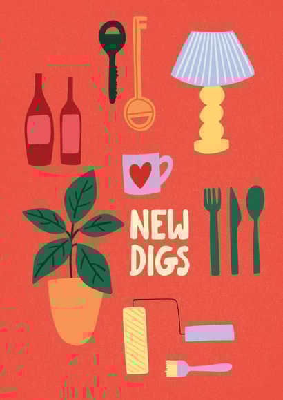 Modern New Home Card - New Digs created by Hey Bungalow Designs