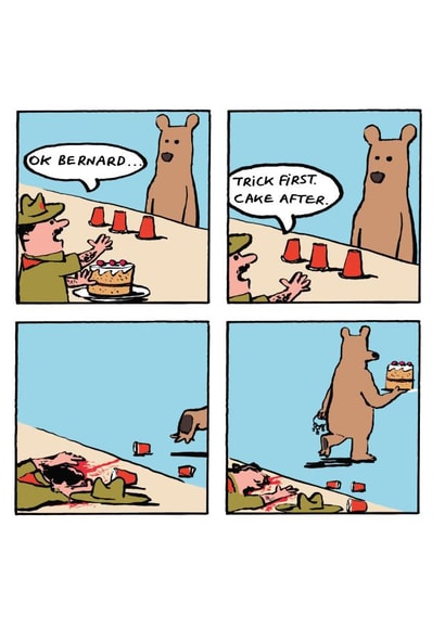 Funny Birthday Card - Bear - Trick Or Cake created by Cardinky