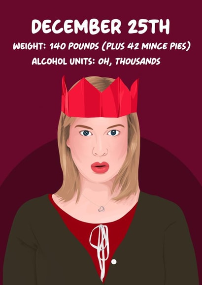 Funny Christmas Card - Bridget Jones created by Pink + Pip