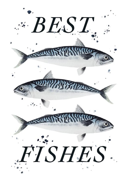 Arty Send A Smile Card - Best Fishes created by studio frewb